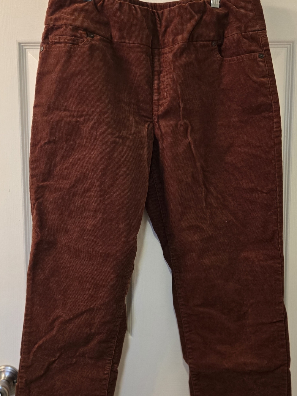 Women's Corduroy Pants in Rust - Comfort Waistband